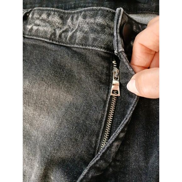 Nova Mens Black Jeans Sz 42 Switch Up The Flow Stacked Slim Fade Detail Distress - Picture 7 of 16